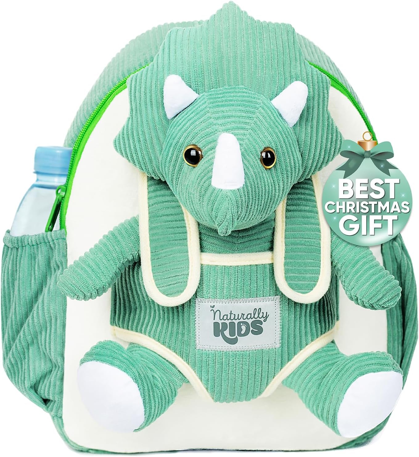 Green Dinosaur Backpack for Boys 4-5, Triceratops Dinosaur Gifts for 4-5 Year Old Boys, Girls, Toddler Backpack